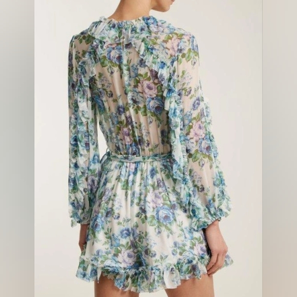 NWOT Zimmermann floral silk playsuit size AU 0 - Picture 3 of 3